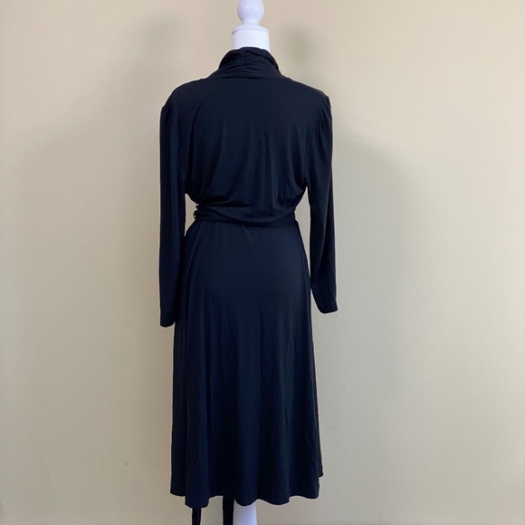 Banana Republic black stretch wrap dress size L - Picture 3 of 6